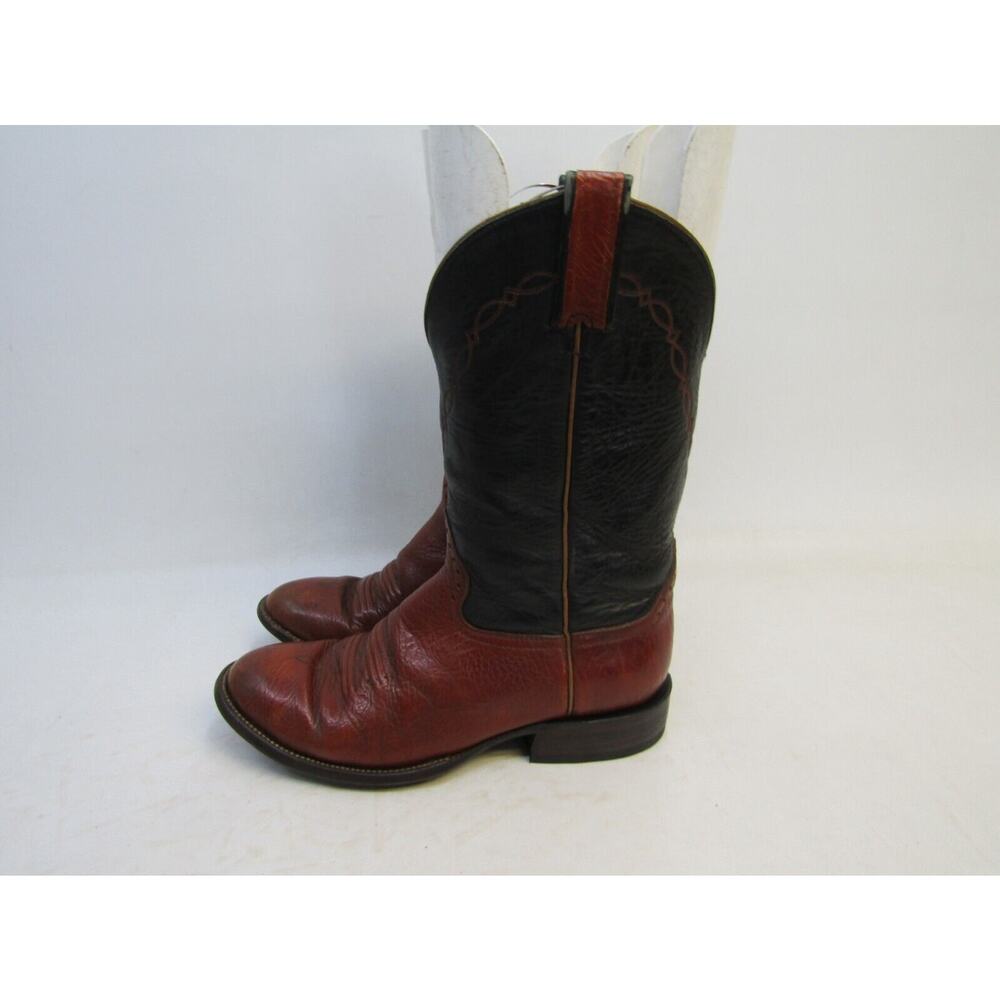 Honcho Mens Sz 8.5 E Brown Black Leather Brown Bullhide Cowboy Western Boots